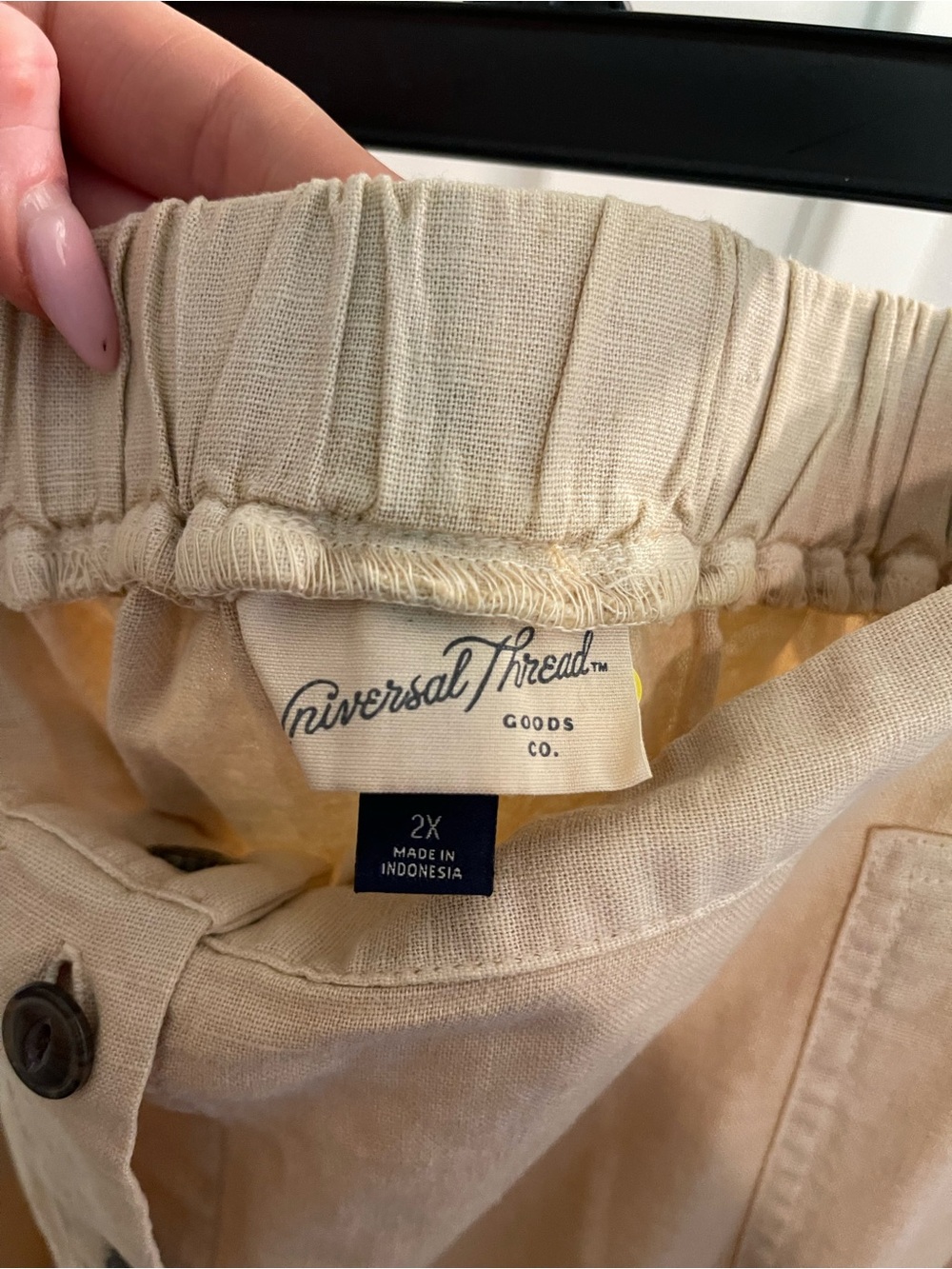 Universal Thread Linen Button Front Midi Skirt Beige 2X NWOT - Picture 2 of 3